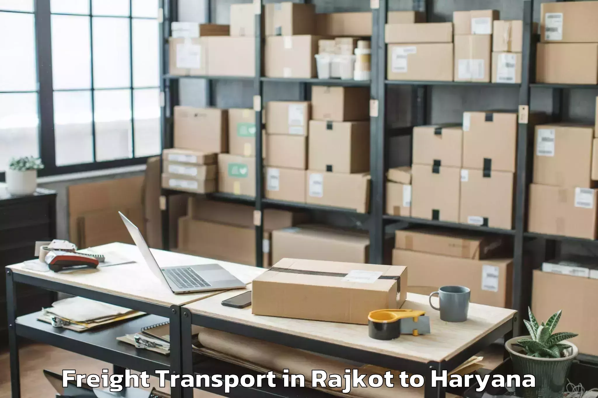 Book Rajkot to Abhilashi University Rohtak Freight Transport Online